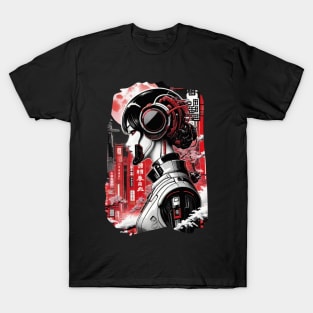 Futuristic Japanese Style Girl - Cyberpunk T-Shirt